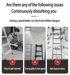 2/3/4/5-Step Ladder, Lightweight Folding Step Stool With Extra-Wide Anti-Slip Steps, 149.69 KG Capacity, Compact Space-Saving Design For Home, Kitchen.