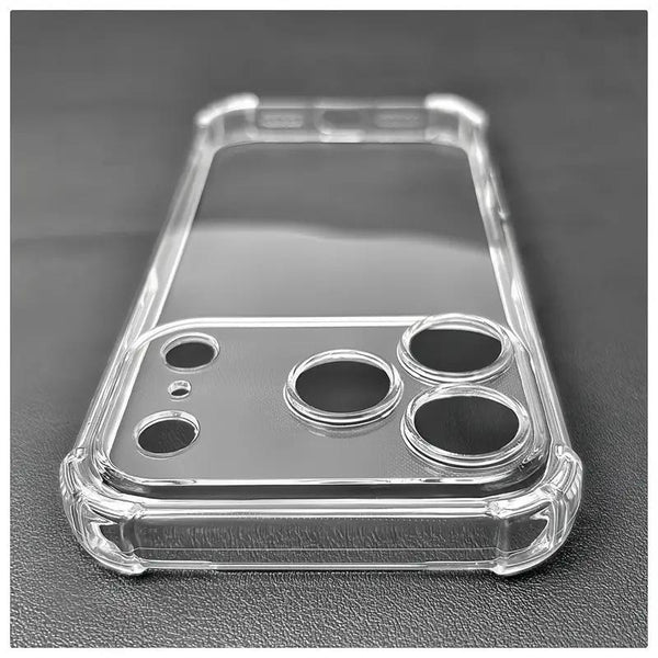 TVELO Clear Phone Case for iPhone 17, iphone 17 air, iphone 17 pro, iphone 17 pro max, Transparent Slim Fit Hard Protective Cover, Shockproof Mobile Case black greay
