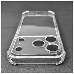 TVELO Clear Phone Case for iPhone 17, iphone 17 air, iphone 17 pro, iphone 17 pro max, Transparent Slim Fit Hard Protective Cover, Shockproof Mobile Case black greay