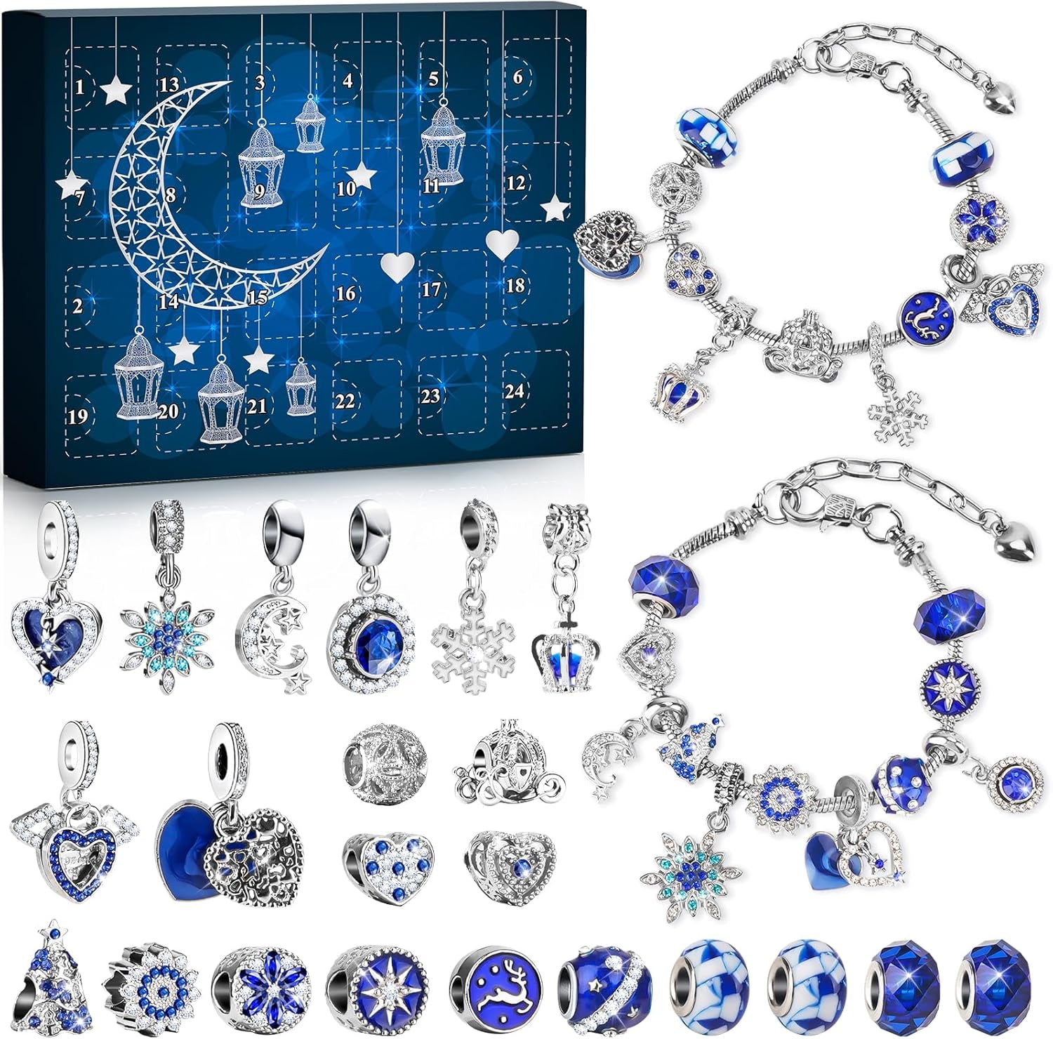 Girls Advent Calendar 2025 Women Jewellery: Ladies Charm Bracelet Advent Calendar 2025 Women Stocking Fillers for Teenage Girls Xmas Gifts Teen Girl