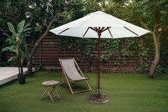 Garden Parasol Base Cast Iron Round Umbrella Stand Patio Outdoor Heavy 9.5kg New
