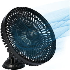 Waxacar Portable Car Fan, 12V USB Vehicle Cooling Fan with Adjustable 360° Rotation, Quiet Powerful Airflow for Car Dashboard, Rear Seat & Travel
