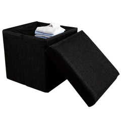 Gray Collapsible Storage Ottoman for Makeup, Seating, And Footrest Purposes