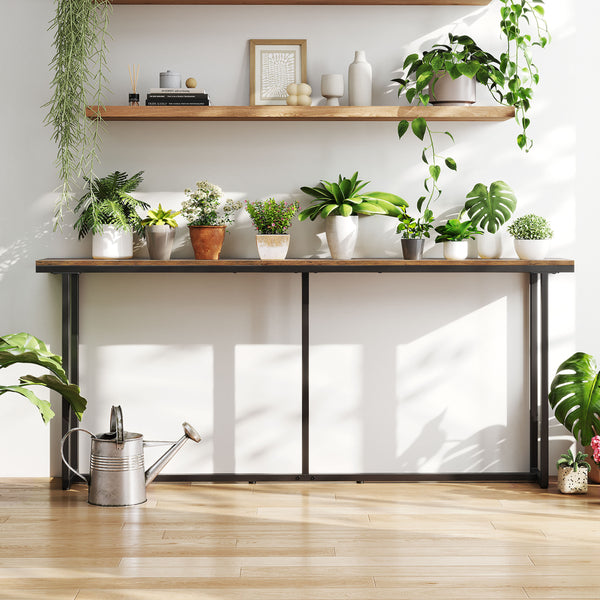 Costoffs Console Table Entryway Table, Modern Long Sofa Table Simple Wooden Side Table for Hallway Living Room Home Office, Furniture for Home, Rustic Brown