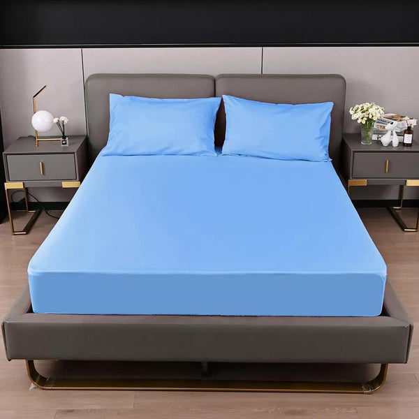 ELAFY Assorted Colour Surprise Fitted Sheet – Elasticated Polycotton, 25cm Extra Deep – Single, Double, King, Super King Luxury Premium