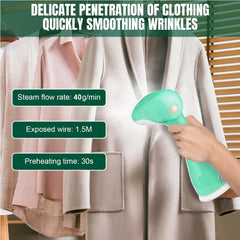 1800W Handheld Clothes Steamer, Portable Garment Steamer Clothing for Home Office Travel, 30s Fast Heat-up Powerful steam Iron with 300ML Large Water Tank, Mini Compact Fabric Wrinkle Remover