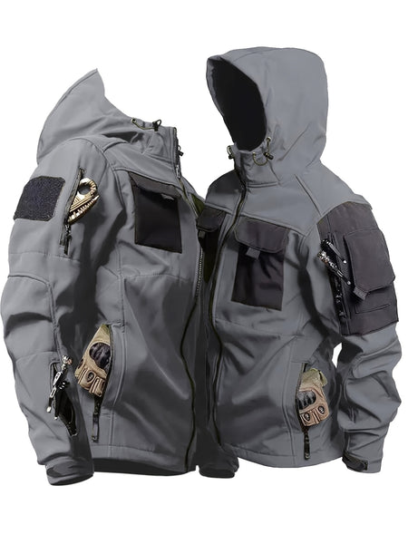 Spring Fall Men'S Jacket Fleece Jacket Outerwear, 100% Polyester, Classic Design, Windproof Warm Comfortable, Suitable for Outdoor Sports, Hiking, Camping, And