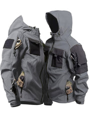 Spring Fall Men'S Jacket Fleece Jacket Outerwear, 100% Polyester, Classic Design, Windproof Warm Comfortable, Suitable for Outdoor Sports, Hiking, Camping, And