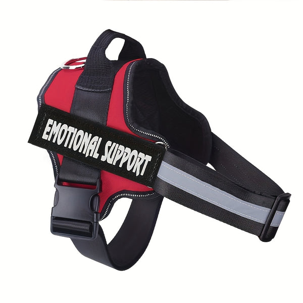 Basic Dog Harness for Emotional Support Dogs Non-Tension Reflective Adjustable Non-Choking Pet Vest Straps with Handles for Easy Walking And Training for Small Medium And Large Dogs