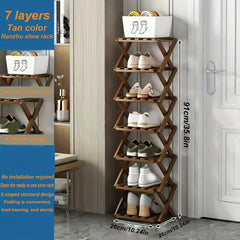 1pc Free Installation Retractable Shoe Rack, Foldable 3-9 Layer Shoe Rack, Small Narrow Doorway Home, Multi-layer Simple Shoe Cabinet