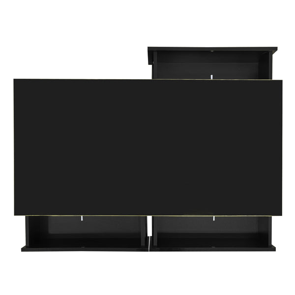 Modern LED Coffee Table, 100Cm High Gloss White Coffee Table, with 3 Drawers And RGB Light Strips, Adjustable Color/Brightness, Gold Edge, PB Board Material, Suitable for Living Room, Bedroom, Lounge, Studio - with a Load-Bearing Capacity of 50Kg And Spac