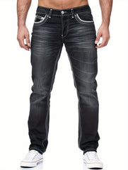 Men's Thick-thread Washed Denim Jeans