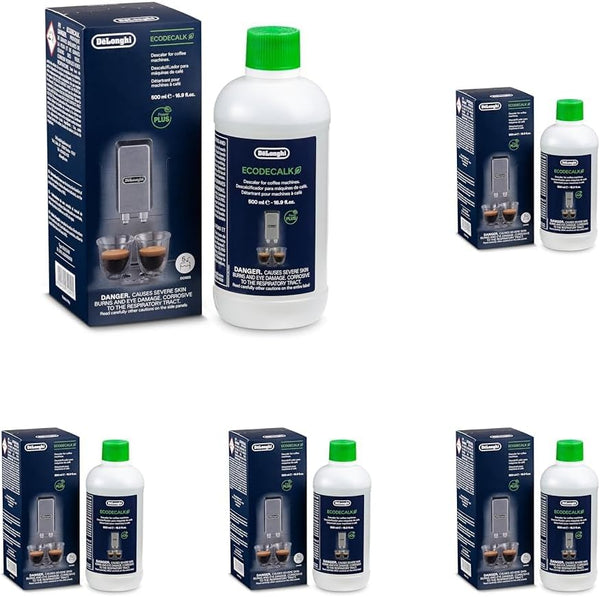 De'Longhi Ecodecalk Descaler DLSC500, 5 Decalcification Doses, Coffee Machine Descaler, Coffee Machine Maintenance Accessory, Plant-Based Ingredients, Bottle with 5 Doses, 500Ml