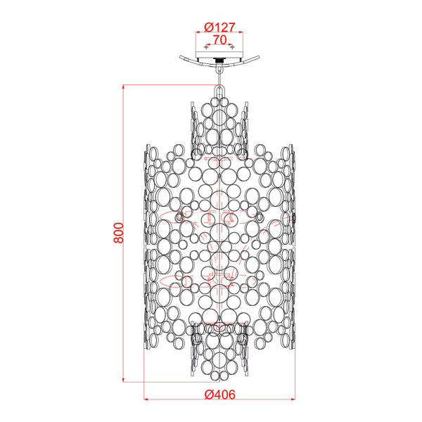 Elstead Anya Two Tier Pendant - Silver Leaf