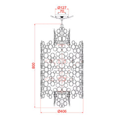 Elstead Anya Two Tier Pendant - Silver Leaf