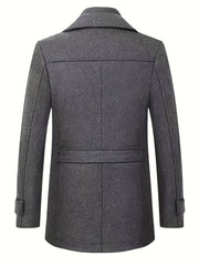 New Autumn And Winter 802 Detachable Double-Layer Collar Thick Velvet Blend Overcoat for Men