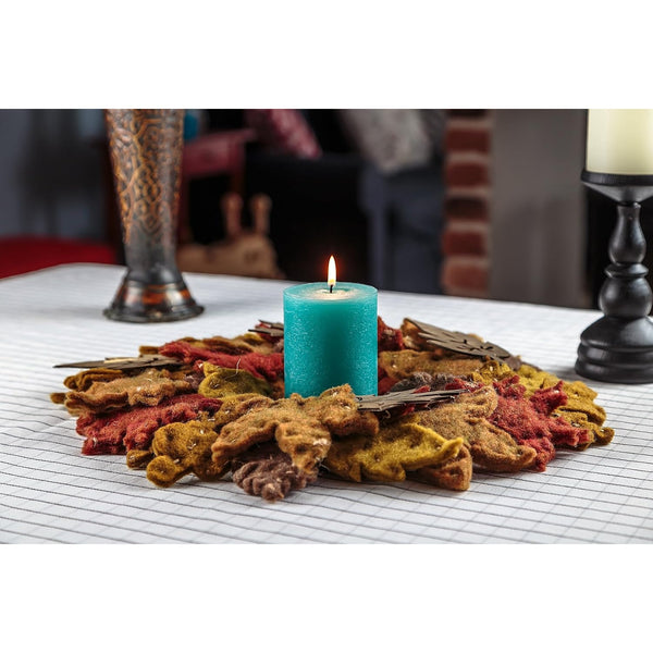 3pcs Turquoise Pillar Candles Set - Unscented Smokeless Wick, 7.5cm x 10cm (3