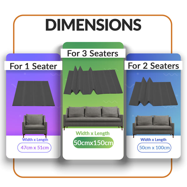 Sofa Seat Support Boards, Black Rejuvenator Boards, Sofa Saver, Adjustable/Foldable Sagging Sofa Support 1-2-3 SEATER SAVERS
