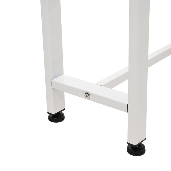 Minimalist Wooden Console Table - Slim Wall-Mounted Single/Double Tier Entryway Shelf with Carbon Steel Frame, Space-Saving Narrow Hallway Table, Bedroom/Living Room Table (80x20cm, MDF Wood + Black/White Metal)