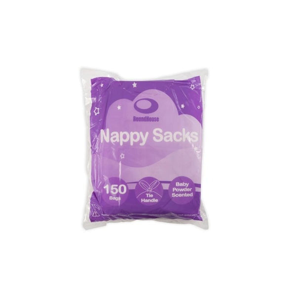 150 Fragranced Disposable Nappy Sacks, Scented, Easy-To-Tie Tabs, Durable, Thick Baby Nappy Disposal or Pet Waste Bags, 150 Count