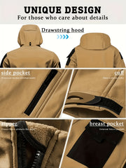 Spring Fall Men'S Jacket Fleece Jacket Outerwear, 100% Polyester, Classic Design, Windproof Warm Comfortable, Suitable for Outdoor Sports, Hiking, Camping, And