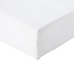 Amazon Basics Soft Microfibre Single Fitted Sheet, Deep Pocket 12 Inch (30 Cm), White