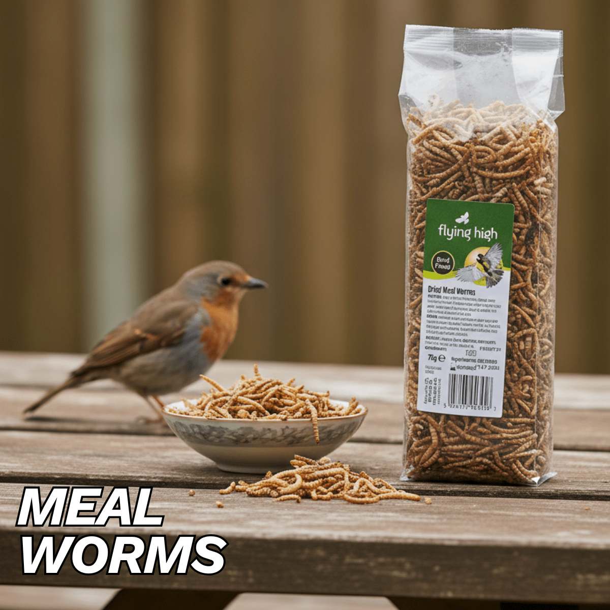 Dried Mealworms 75g – High Protein Wild Bird Feed | All-Season Natural Insect Treat for Garden Birds