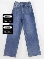 【Tall】KatchMe Women's Wide Leg Jeans - Mid Rise Relaxed Fit Denim Pants, Soft Stretch Comfortable Trousers for Fall & Winter, Streetwear Casual Bottoms