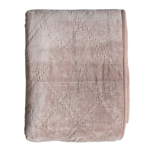 Gallery Quilted Cotton Velvet Bedspread in Duck Egg