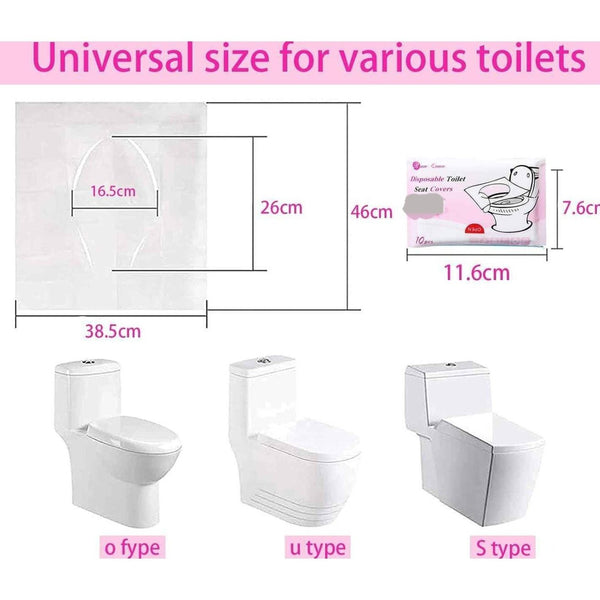 10/50/100pcs Disposable Toilet Seat Covers Flushable Pocket Size Portable Portable Disposable Toilet Seat Protectors with Pocket Pack Design, Hygienic Toilet Pad for Travel, Hotels, Camping, airplanes, Public Restrooms - Compatible with Most Toilets, Camp