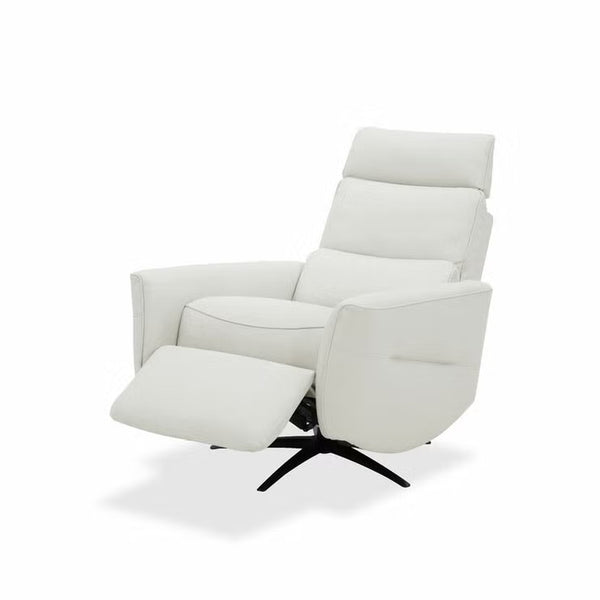 Aiden & Ivy Spencer Cream Leather Manual Reclining Chair