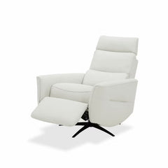 Aiden & Ivy Spencer Cream Leather Manual Reclining Chair