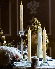 Da by 3 Flameless Window Candles with Remote Control & Timer, Battery Powered Surround Fairy Lamp, 9.6