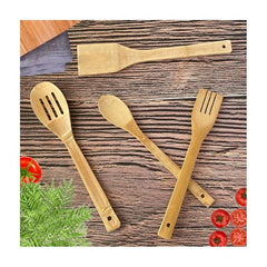 Set of 5pcs Wooden Kitchen Utensil Set | Natural Bamboo Cooking Spoons & Spatulas | Non-Stick Kitchen Tools | Perfect Gift for Home Cooks