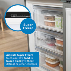 Bosch KGN39OCAFG Fridge Freezer, a Rated in Grey