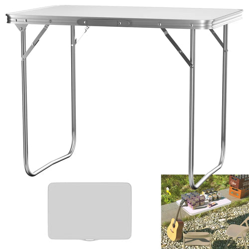 2.6FT/80CM Aluminum Folding Table Camping Table Portable Catering Dinner Table for Picnic Garden Party Bbq,80X60X69Cm