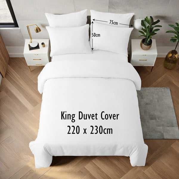 Duvet Cover Set with Matching Pillowcase Microfibre Wrinkle Resistant with Quick Popper Fastening