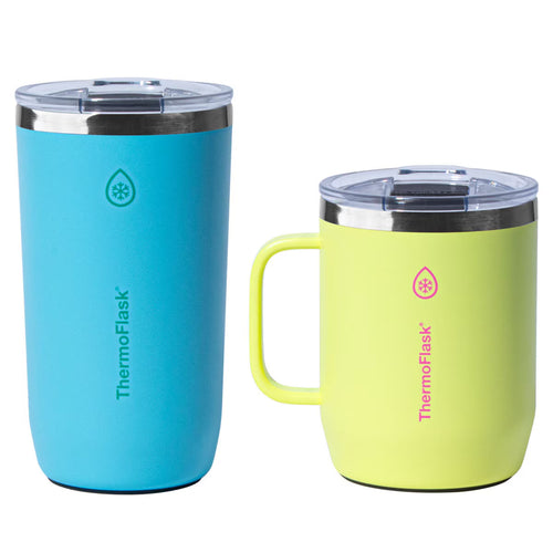 Thermoflask Coffee and Mug Set in Blue & Yellow