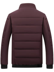 Men's Casual Collar Fashion Coat Men's New Young and Middle-aged Autumn and Winter Plus Velvet Padded Warm -padded Jacket.