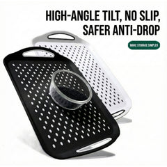 2-Pack Non-Slip Rectangular Plastic Serving Tray – High-Grip Surface, Easy-Hold Handles