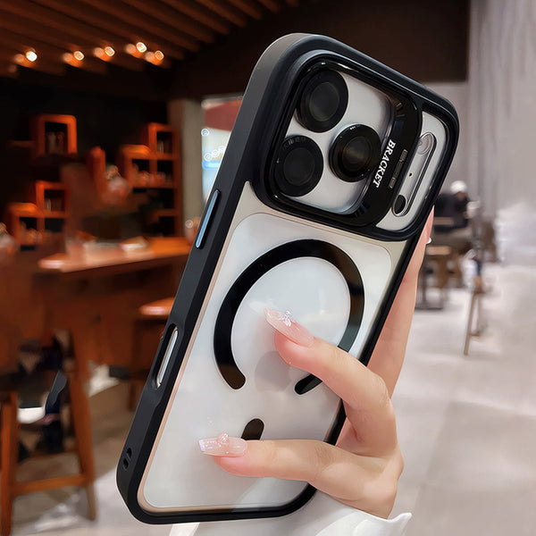 Phone Case - 2pcs (1pc Phone Case And 1pc Camera Lens Protector) Luxury Magnetic Shockproof Phone Case Compatible with Iphone 17, 16, 15, 14, 13, 12, 11 Pro Max Plus Air 16E, Featuring a Lens Holder And Glass Lens Protector