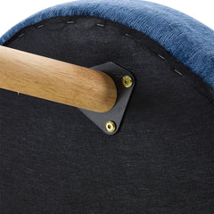 Nordic Modern Arc-shaped Design Quilted Button Fabric Upholstered Storage Stool Shoe Changing Stool with Wooden Legs, Large Capacity Shoe Changing Stool At The Entrance of The Living Room, Storage Bench At The Bed End, Blue, 103*50*46cm