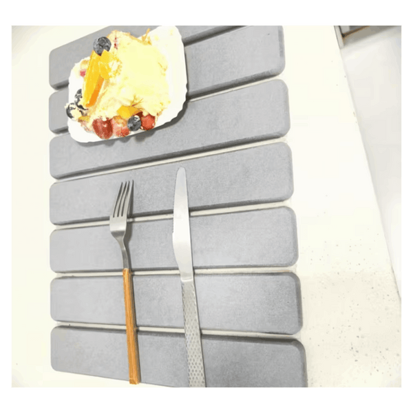 Stone Kitchen Countertop Drain Mat, Foldable Diatomaceous Earth Dish Drain Mat, Suitable for Bowls, Plates, And Cups, 40 X 30 Cm