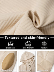 Men's Casual Fashion Set: Knitted Jacquard Hoodie and Sweatpants 2pcs Set
