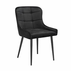 Indus Valley Kia Black Velvet Dining Chair, 2 Pack