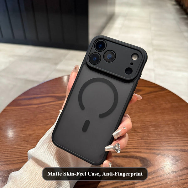 Phone Case - Premium Minimalist Frosted Skin-Feel Magnetic Phone Case - Fingerprint-Resistant, with Lens Protection, Wireless Charging Supported, Black Business-Style Protective Case for Iphone 17/16/15/14/13/12/11 Pro Max/Plus, Precise Cutouts