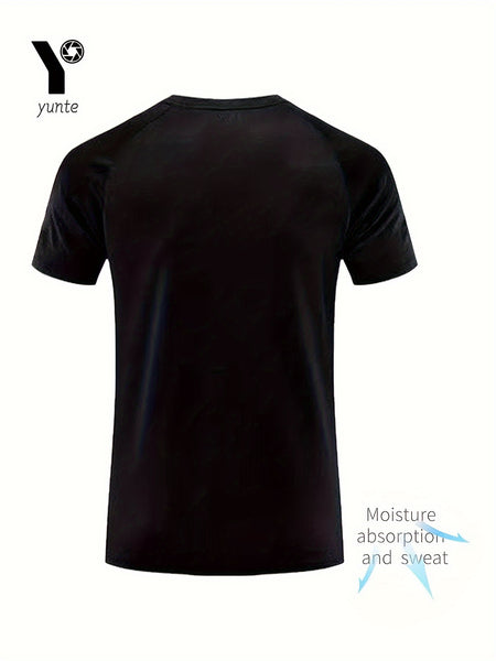 20pcs Black-White-Army-Green-Tan Red-Black-Card-Gray-Red-Black-White-Tan-Card-Army-White-Gray-Tan-Red-Army Mixed Color, Ultra-Light Men's Crew Neck T-Shirt - Quick-Drying, Breathable, Sweat-Wicking Shirt, Suitable for Fitness, Gym, and Running