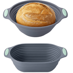 2pcs Foldable Proofing Baskets for Bread – Non-Stick Artisan Rising Bowls, Flexible Space-Saving Fermentation Set for Baguettes &Homemade Baking