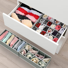 Vinsani Drawer Organiser Set of 4 Wardrobe Storage Dividers for Closet Undies Underwear Bra Socks Clothes Dresser Foldable Partitioned Cell Bedroom Storage Box