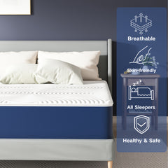 25cm Firm Mattress Suitable for Side Sleepers with 7-Zone Memory Foam, Multi-Layer Cooling Bed Topper & Durable Base, Individually Boxed for Easy Installation - for Back, Suitable for